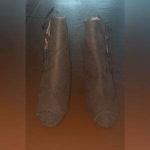 Taupe Open Toe Booties